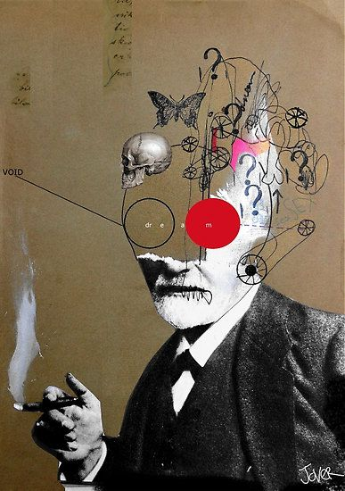 Sigmund Freud em colagem de Loui Jover.